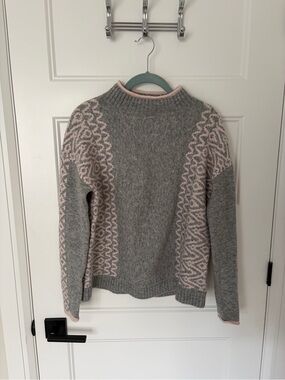 Christian Siriano Gray & Light Pink Knit Sweater